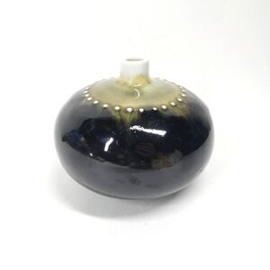 Hakusan Japan Ikebana Bud Vase Masahiro Mori Glazed Ceramic Round